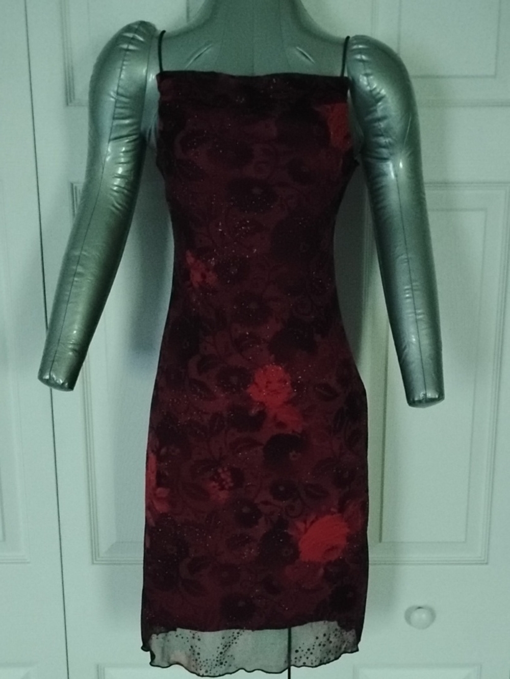 Burgundy Red Floral Slip Dress